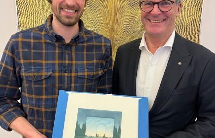 Hannes Steinwender mit Präsident Erfried Bäck (v.l.)